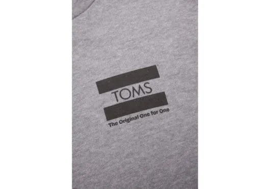 WomenMen One For One TOMS Fleece Hoodie Heather Grey TOMS Sweatshirts