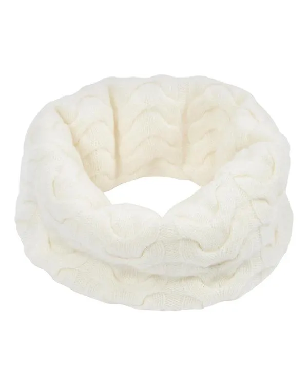 WomenMen Unisex Cable Cashmere SnoodIn New Ivory White New Ivory White NPeal Cashmere Scarves WomenMen Unisex Cable Cashmere SnoodIn New Ivory White New Ivory White NPeal Cashmere Scarves