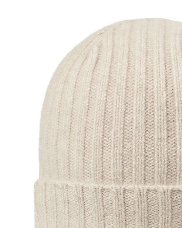 WomenMen Unisex Chunky Ribbed Cashmere HatIn Heather Beige Brown Heather Beige Brown NPeal Hats