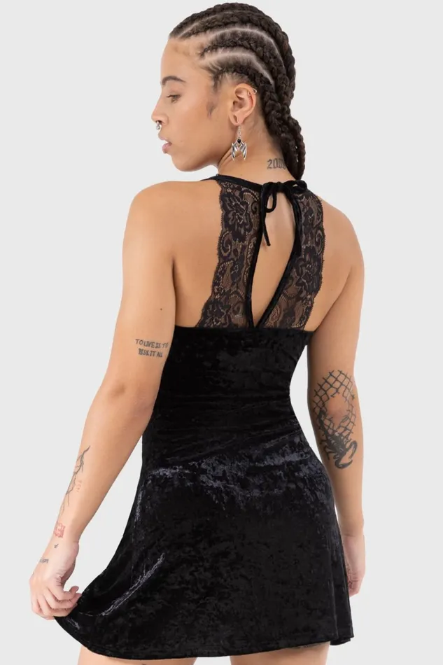 Women Mini Killstar Burnt Obsidian Lounge Dress