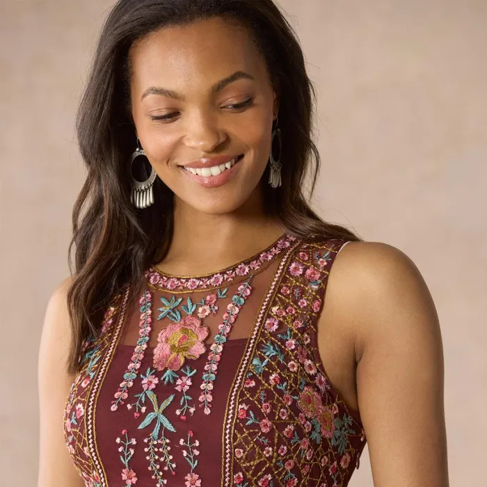 Women Miraflores Mesh Dress Brandy Sundance Catalog Dresses and Jumpsuits Women Miraflores Mesh Dress Brandy Sundance Catalog Dresses and Jumpsuits