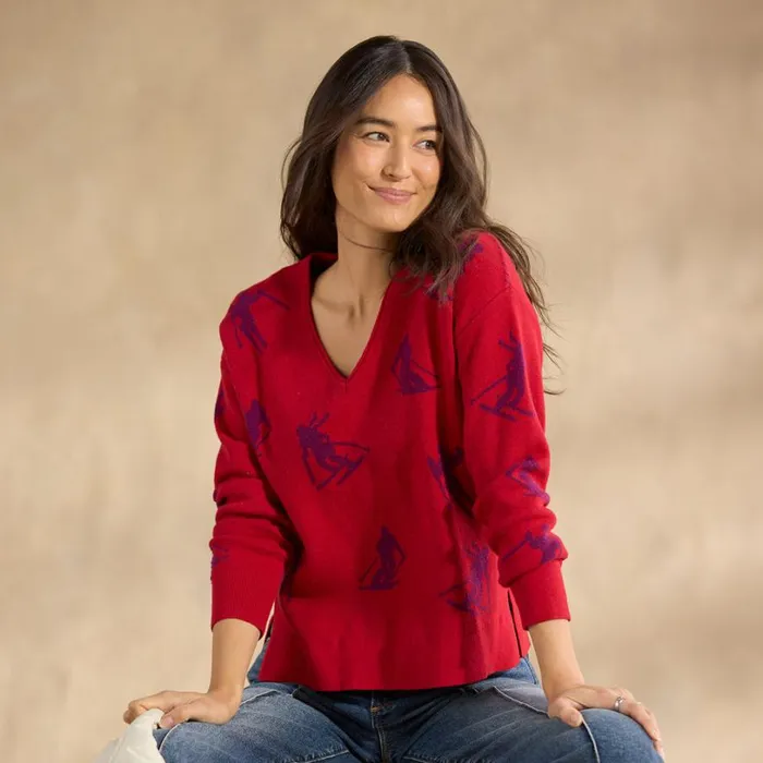 Women Mountain Air Sweater Rhythmic Red Sundance Catalog Sweaters