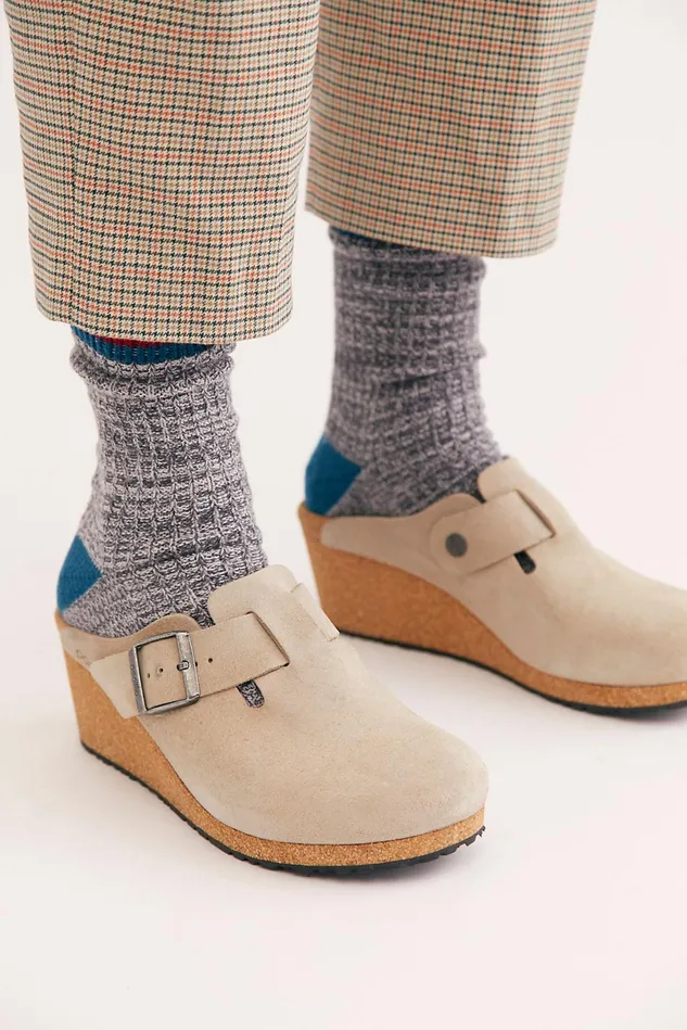 Women Mules Free People Fanny Wedge Birkenstocks Taupe