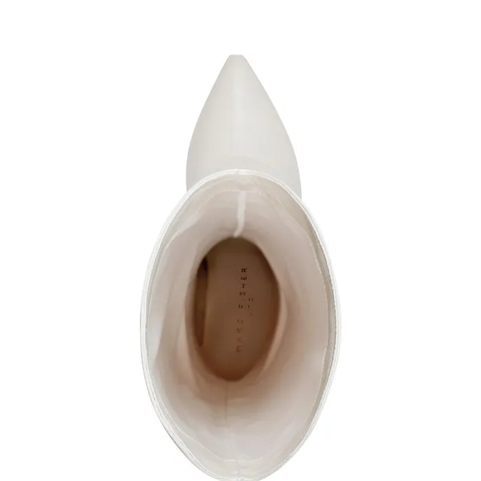 Women Nairine Foldover Dress Boot White Leather Marc Fisher Dress Boots