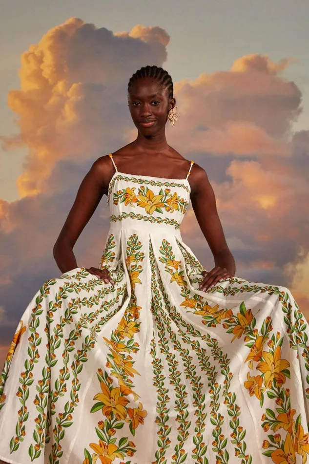 Women OffWhite Tropical Lightness Sleeveless Maxi Dress Tropical Lightness Offwhite FARM Rio Maxi Dresses