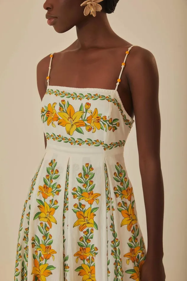 Women OffWhite Tropical Lightness Sleeveless Maxi Dress Tropical Lightness Offwhite FARM Rio Maxi Dresses