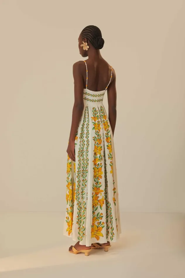 Women OffWhite Tropical Lightness Sleeveless Maxi Dress Tropical Lightness Offwhite FARM Rio Maxi Dresses