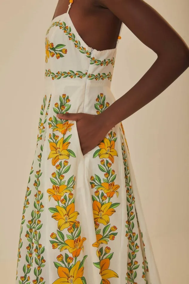 Women OffWhite Tropical Lightness Sleeveless Maxi Dress Tropical Lightness Offwhite FARM Rio Maxi Dresses