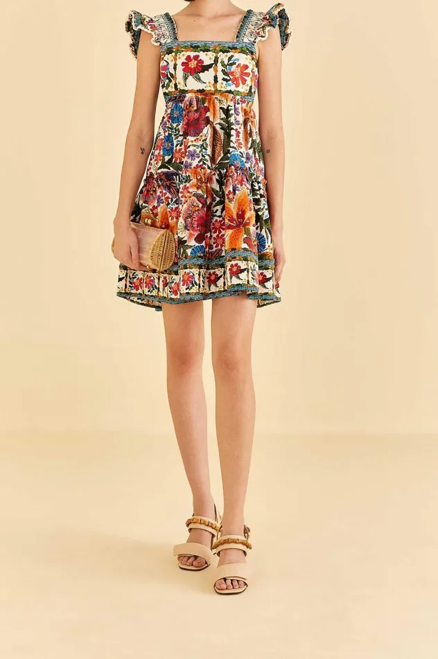 Women OffWhite Tropical Yard Sleeveless Mini Dress Tropical Yard Offwhite FARM Rio Mini Dresses Women OffWhite Tropical Yard Sleeveless Mini Dress Tropical Yard Offwhite FARM Rio Mini Dresses