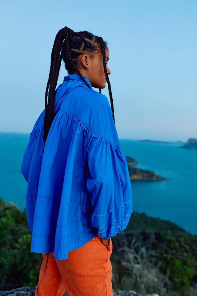 Women Outerwear Free People Be The Light Windbreaker Ultramarine