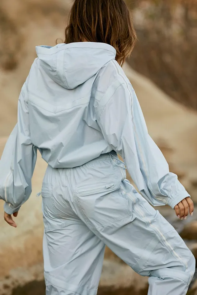 Women Outerwear Free People Rain Check Packable Waterproof Jacket Ocean Breeze