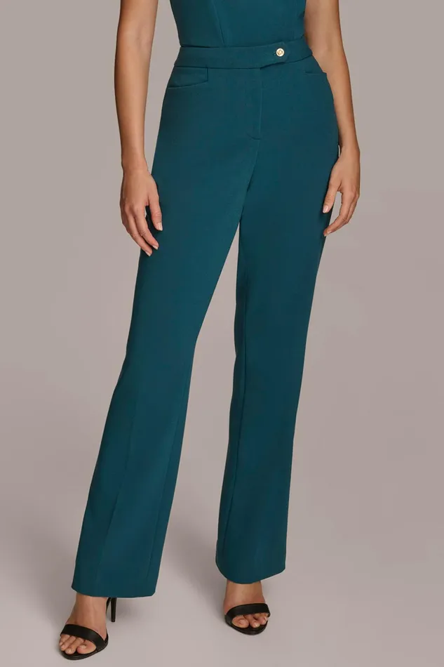 Women Pants Donna Karan MIDRISE STRAIGHT LEG PANT Peacock