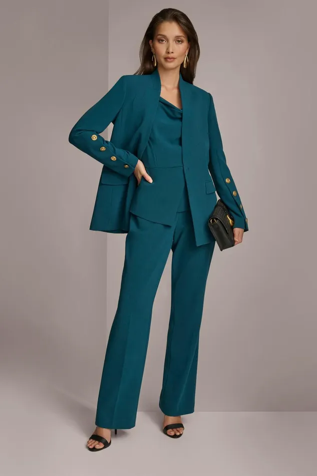 Women Pants Donna Karan MIDRISE STRAIGHT LEG PANT Peacock