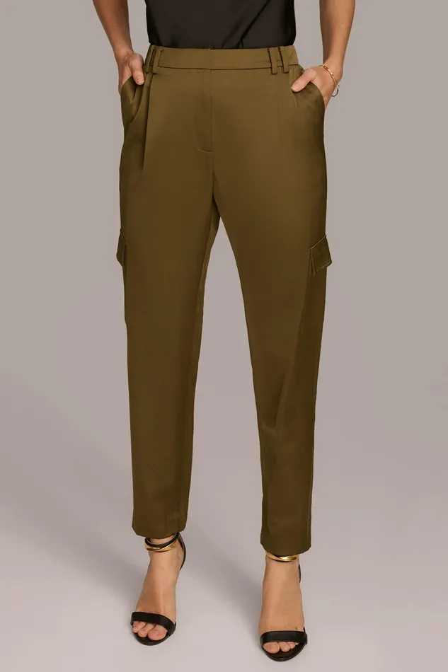 Women Pants Donna Karan STRAIGHT LEG CARGO PANT Beech