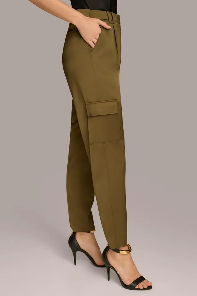 Women Pants Donna Karan STRAIGHT LEG CARGO PANT Beech