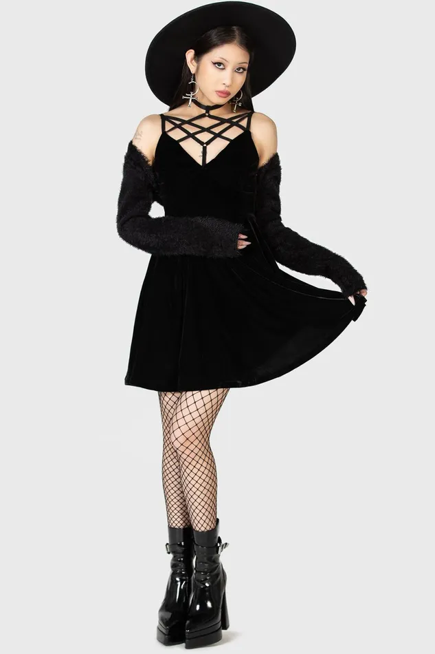 Women Party Killstar Magica Skater Dress B