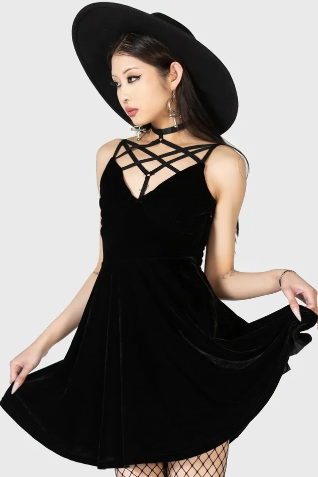 Women Party Killstar Magica Skater Dress B