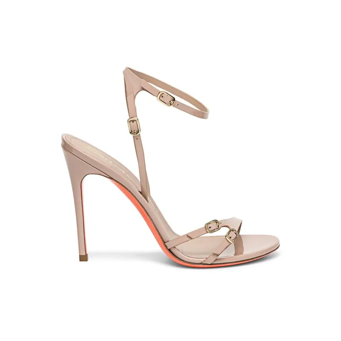 Women Pink Patent Leather HighHeel Sandal Santoni Sandals