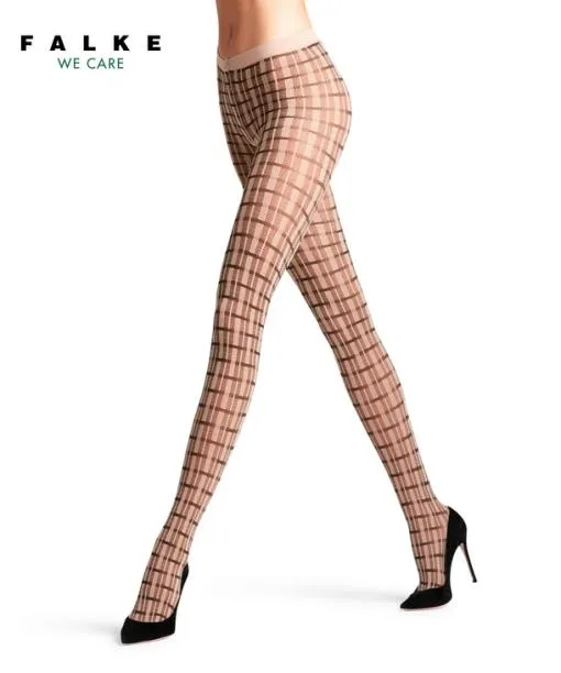 Women Powder Check 40 DEN Women Tights Nougat FALKE Tights and Leggings