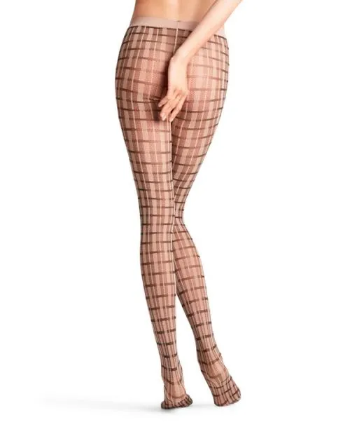 Women Powder Check 40 DEN Women Tights Nougat FALKE Tights and Leggings