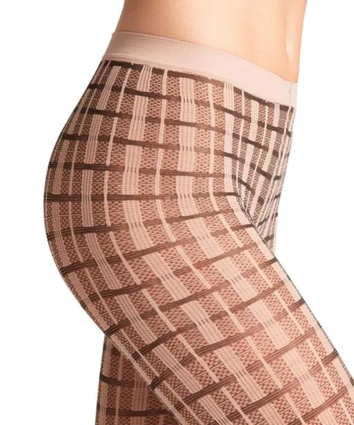 Women Powder Check 40 DEN Women Tights Nougat FALKE Tights and Leggings