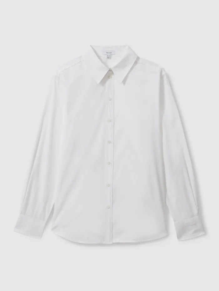 Women Reiss Blouses and Shirts Jenny Cotton Poplin Shirt White