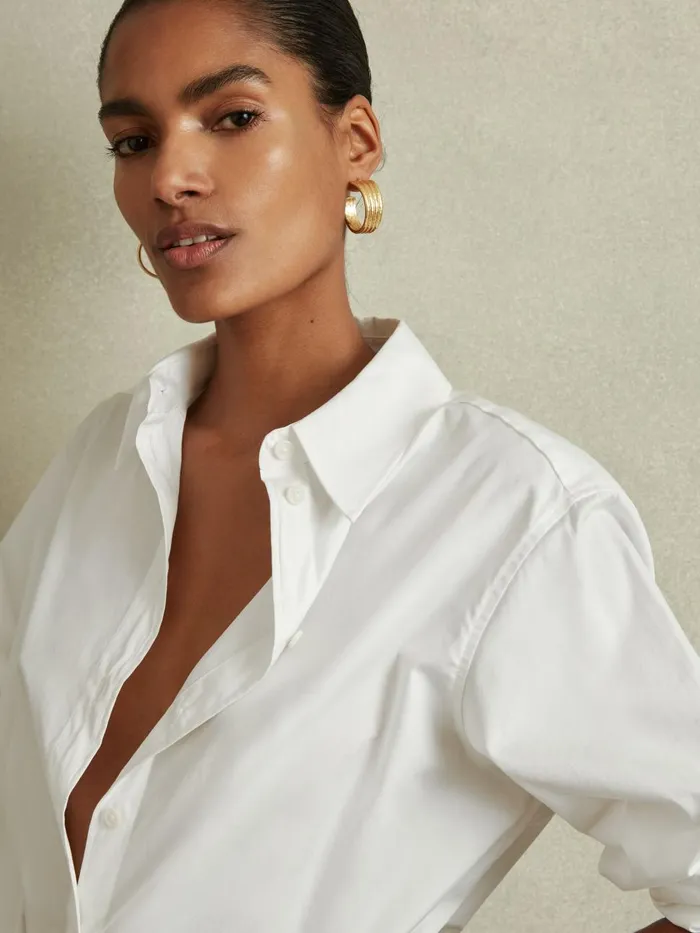 Women Reiss Blouses and Shirts Jenny Cotton Poplin Shirt White