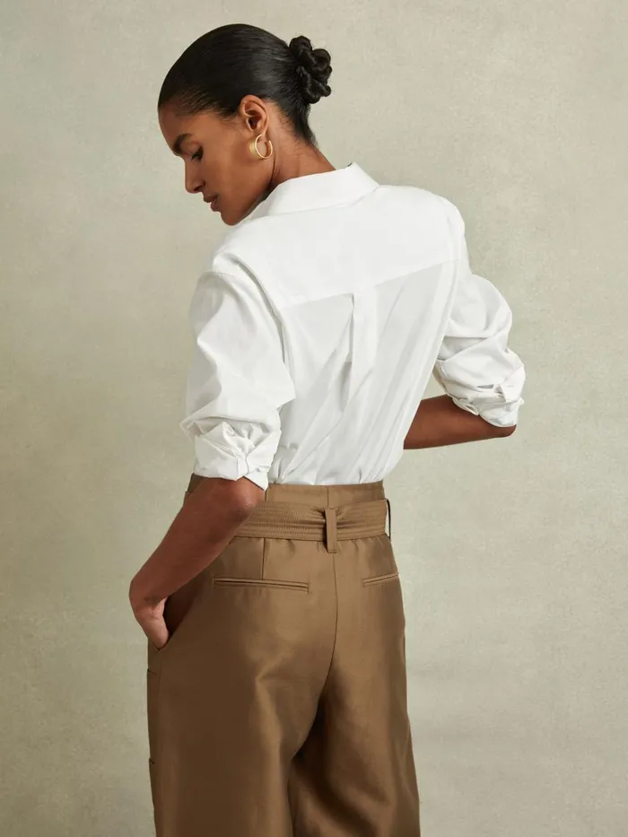 Women Reiss Blouses and Shirts Jenny Cotton Poplin Shirt White