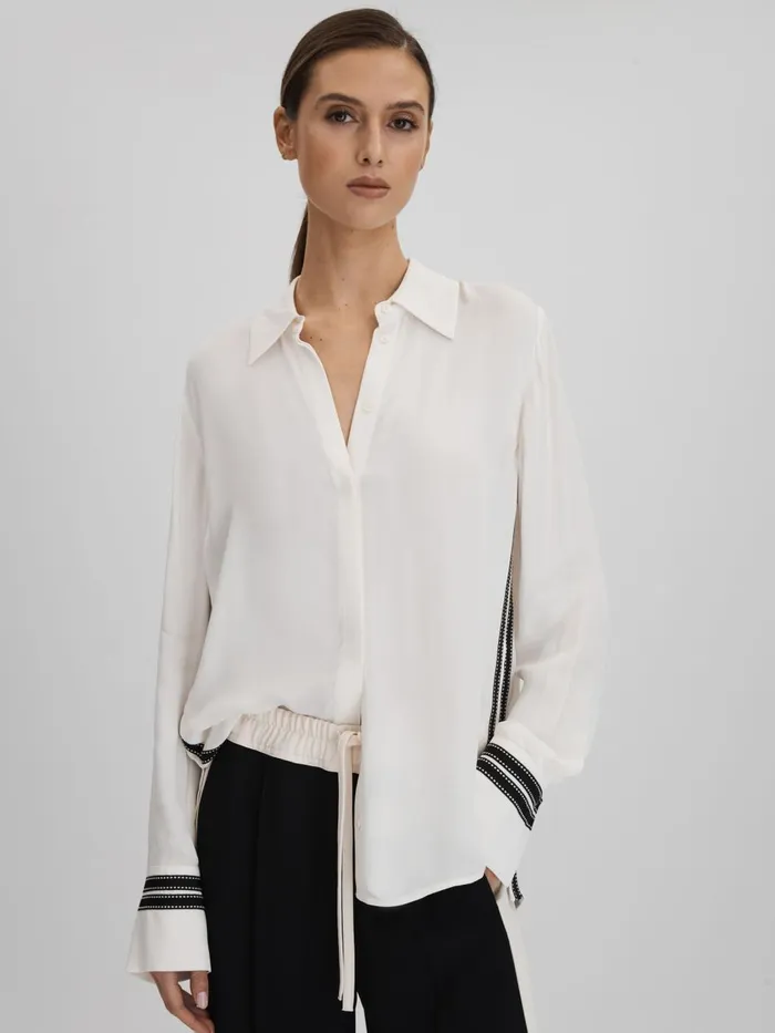 Women Reiss Blouses and Shirts Priyah Contrast Trim ButtonThrough Shirt Cream Women Reiss Blouses and Shirts Priyah Contrast Trim ButtonThrough Shirt Cream
