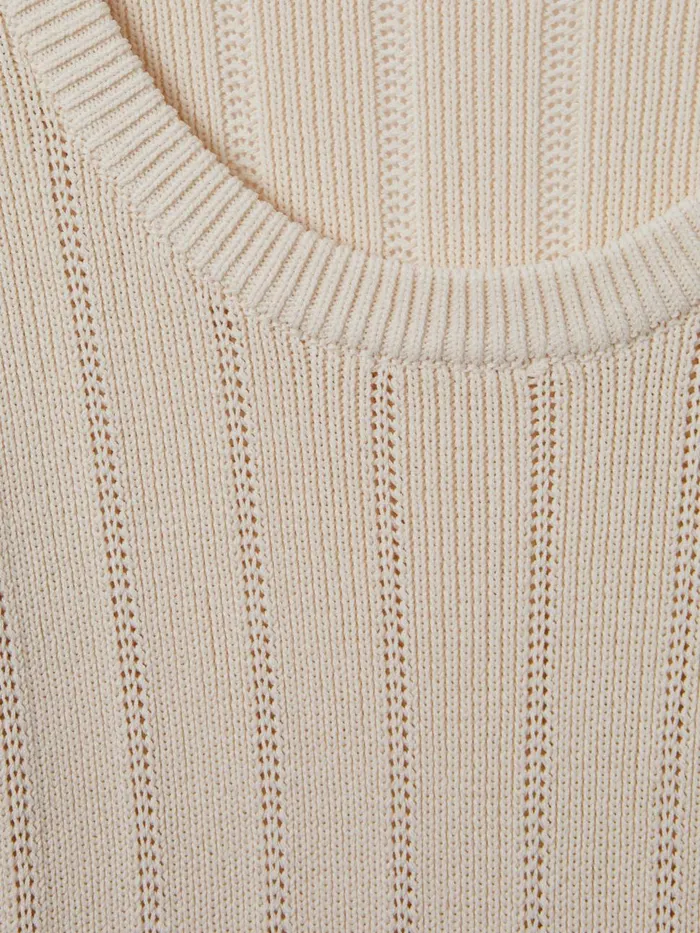 Women Reiss Blouses and Shirts Sierra Knitted Scoop Neck Top Cream