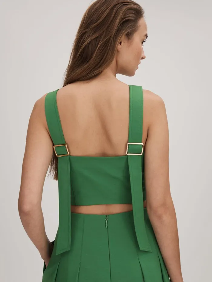 Women Reiss Brands Strappy Crop Top Bright Green