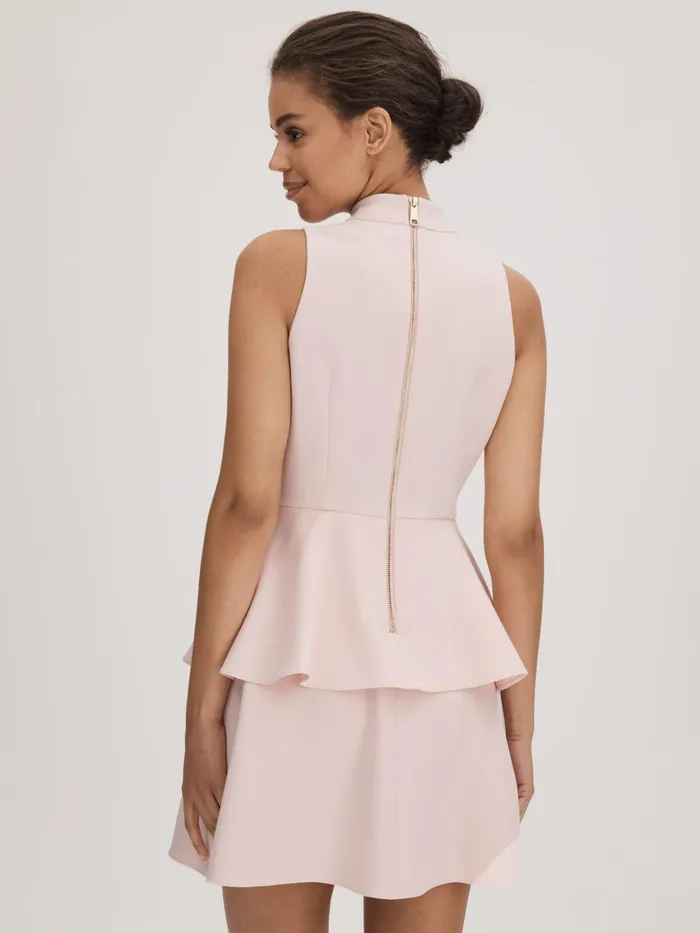 Women Reiss Brands Tiered Mini Dress Pale Pink
