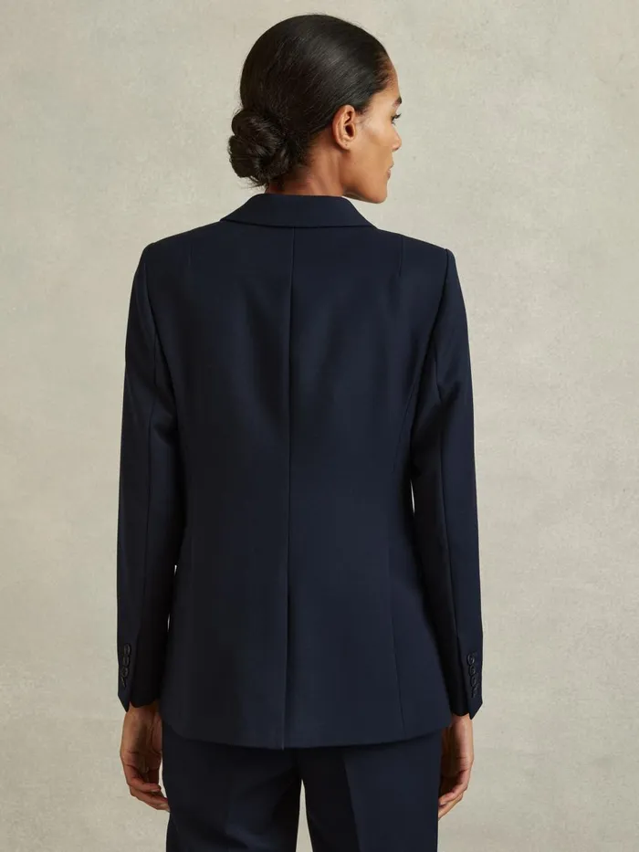 Women Reiss Coats Gabi Tailored Single Breasted Suit Blazer Navy