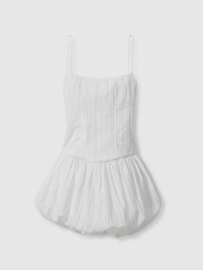 Women Reiss Dresses Puff Hem Mini Dress Ivory