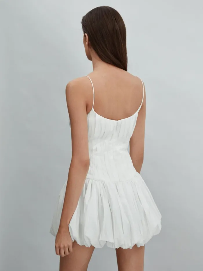 Women Reiss Dresses Puff Hem Mini Dress Ivory