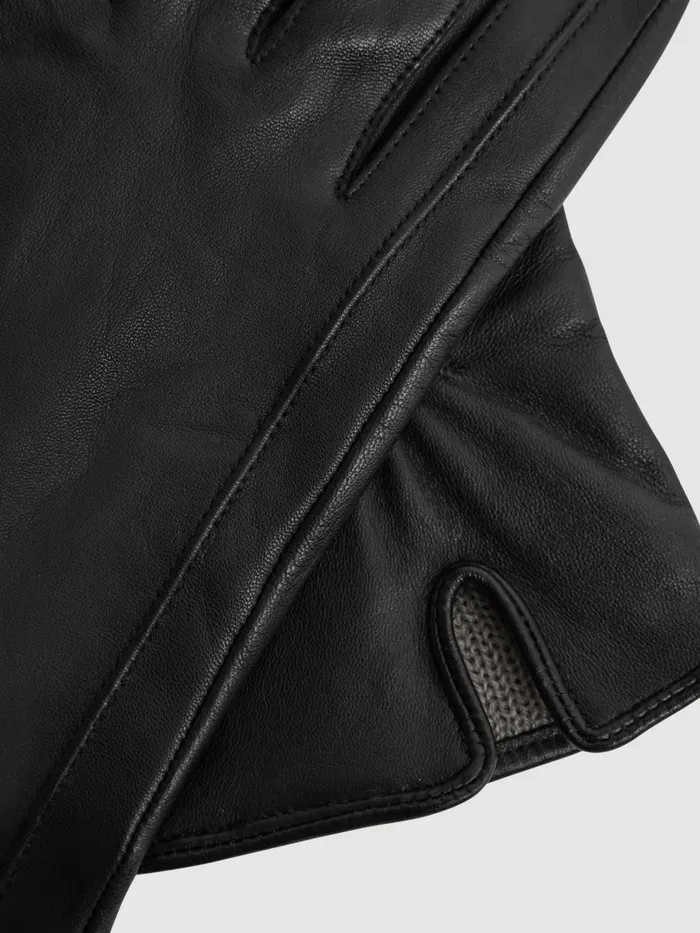 Women Reiss Hats Gloves and Scarves Giselle Leather Ruched Gloves Black