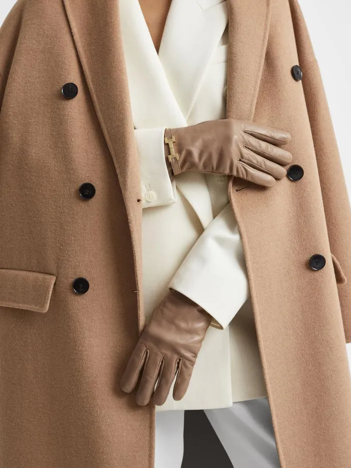 Women Reiss Hats Gloves and Scarves Harriet Leather Hardware Gloves Camel