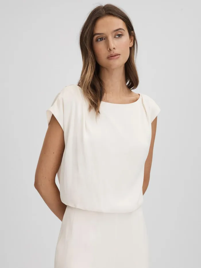 Women Reiss Jumpsuits and Playsuits Aurelia Draped Jumpsuit Ivory