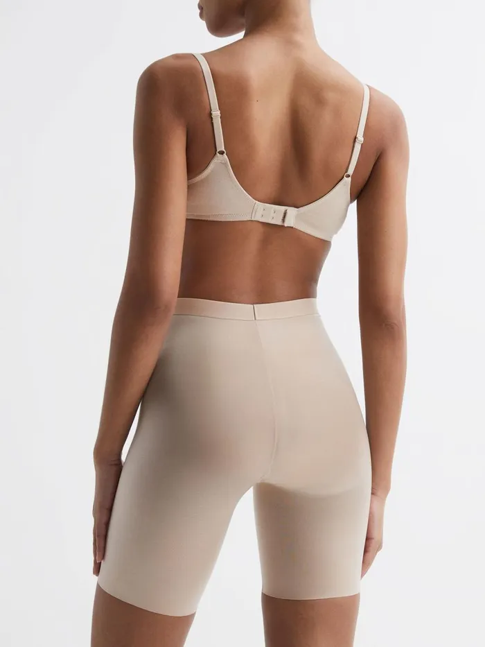 Women Reiss Lingerie Shapewear Firming MidThigh Shorts Champagne