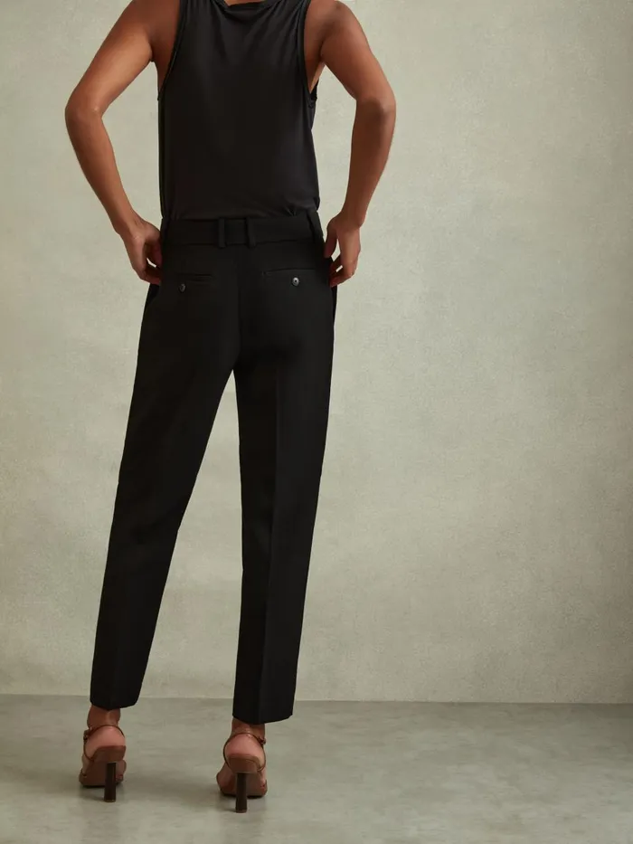 Women Reiss Pants Gabi Slim Fit Suit Trousers Black