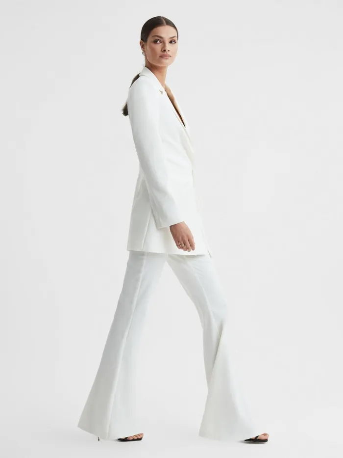 Women Reiss Pants Other High Rise Flared Trousers Cream