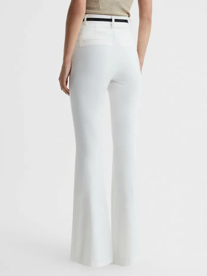 Women Reiss Pants Other High Rise Flared Trousers Cream