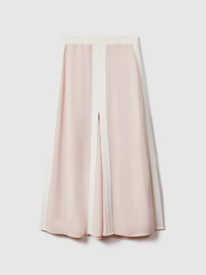 Women Reiss Skirts Rosalia Contrast Trim CoOrd Midi Skirt Nudeivory