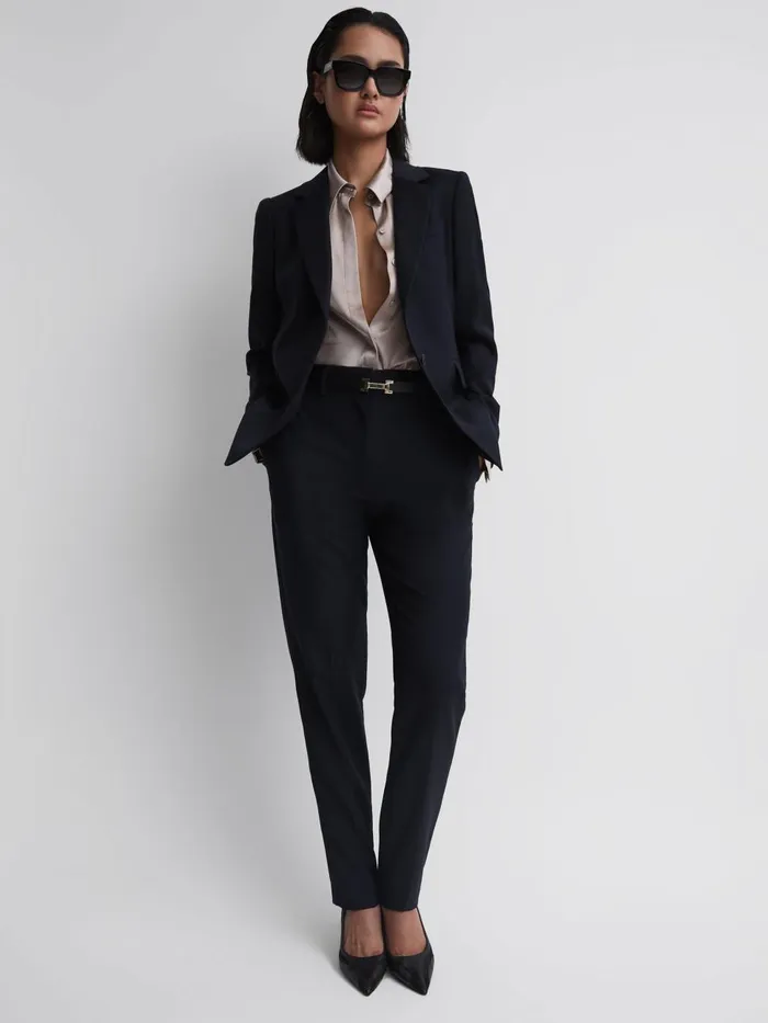 Women Reiss Suits and Tailoring Haisley Single Breasted Suit Blazer Navy