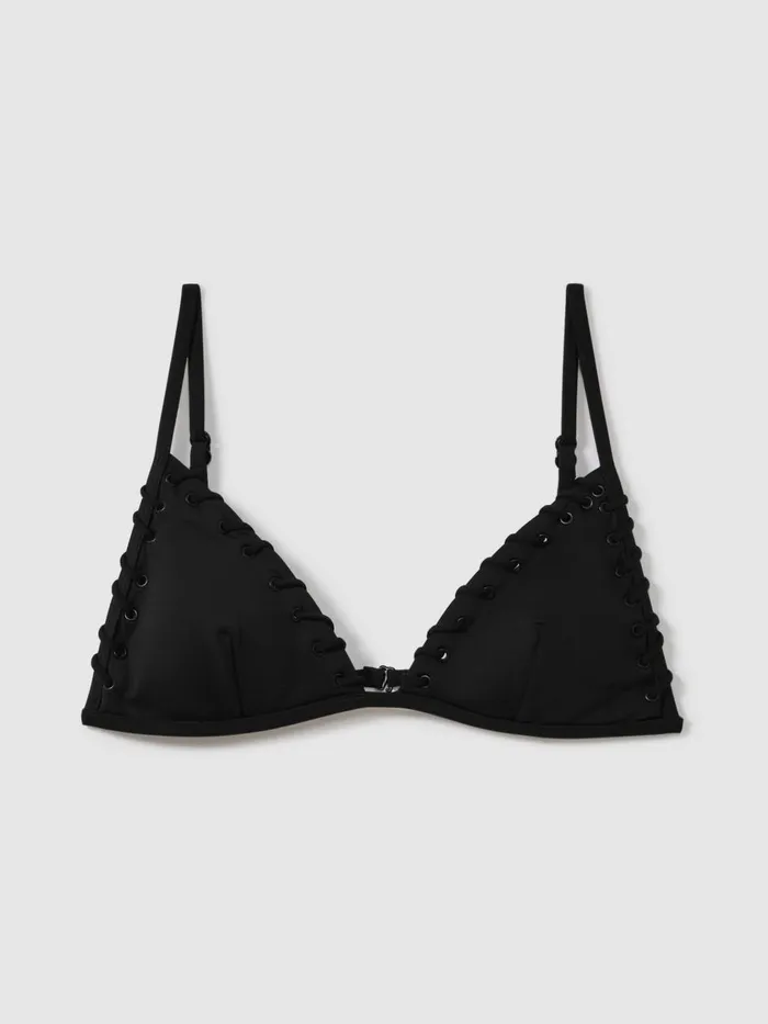 Women Reiss Swimwear American Good American Whip Stitch Triangle Bikini Top Black