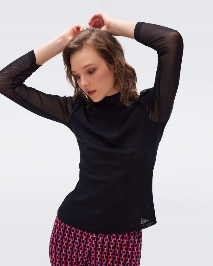 Women Remy Top Black DVF Tops Women Remy Top Black DVF Tops