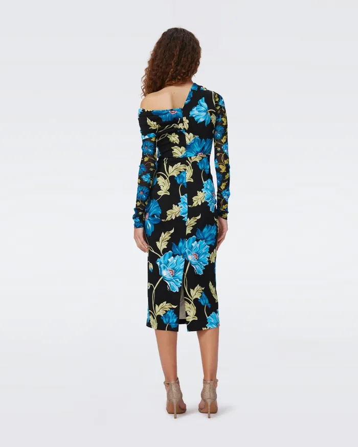 Women Rich Dress Huge And Tiny Hendrix Floral Dark Teal DVF Dresses