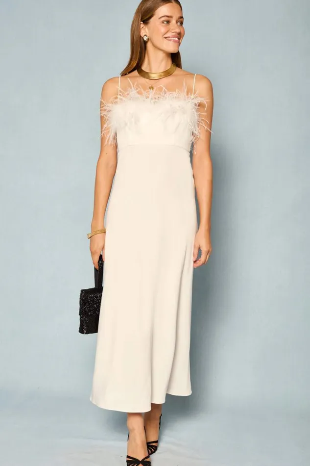 Women RIXO All Bridal Selene Midi Dress Ivory