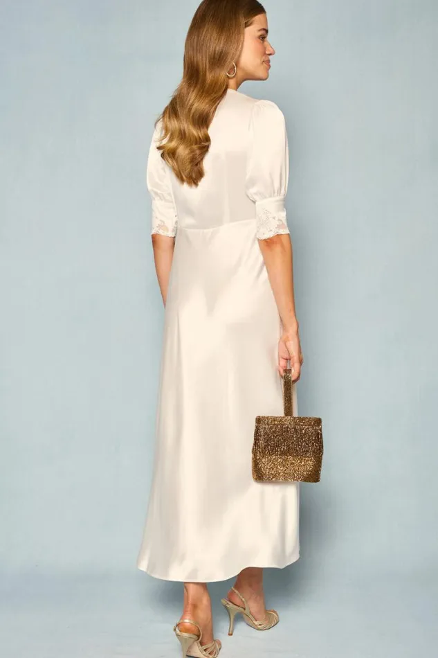Women RIXO All Bridal Simone Midi Dress Ivory