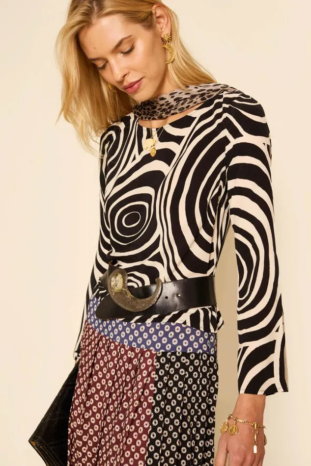 Women RIXO All Clothing Verona Top Whirlpool Mono